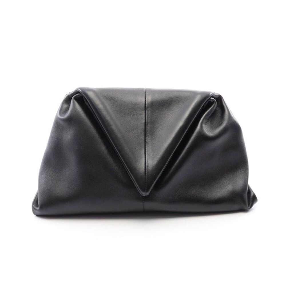 Bottega Veneta Triangle Flap Leather Clutch Bag